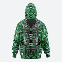 Aotearoa Ngati Maniapoto Hoodie Maori Tribal Green Paua Shell Pattern DT05 - Polynesian Pride