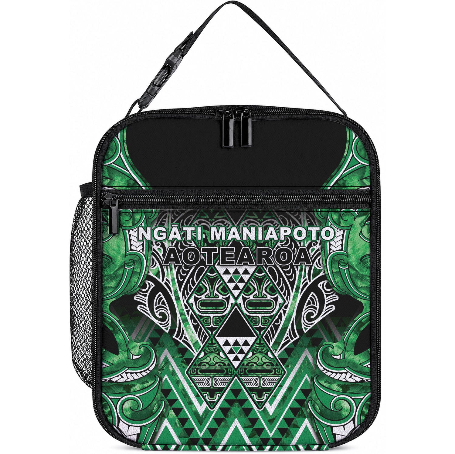 Aotearoa Ngati Maniapoto Lunch Bag Maori Tribal Green Paua Shell Pattern
