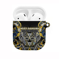 Aotearoa Ngati Raukawa AirPods Case Maori Tribal Yellow And Navy Paua Shell Pattern DT05 Yellow - Polynesian Pride