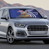 Samoa Christmas Auto Sun Shade Santa Riding Sea Turtle DT05 - Polynesian Pride