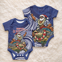 Samoa Christmas Baby Onesie Santa Riding Sea Turtle DT05 - Polynesian Pride