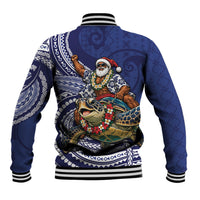 Samoa Christmas Baseball Jacket Santa Riding Sea Turtle DT05 - Polynesian Pride