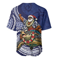 Samoa Christmas Baseball Jersey Santa Riding Sea Turtle DT05 - Polynesian Pride