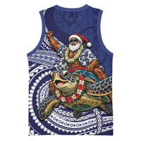 Samoa Christmas Basketball Jersey Santa Riding Sea Turtle DT05 - Polynesian Pride