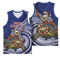 Samoa Christmas Basketball Jersey Santa Riding Sea Turtle DT05 - Polynesian Pride