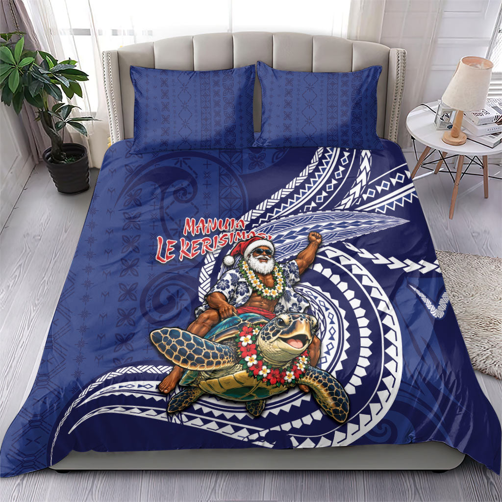 Samoa Christmas Bedding Set Santa Riding Sea Turtle DT05 - Polynesian Pride