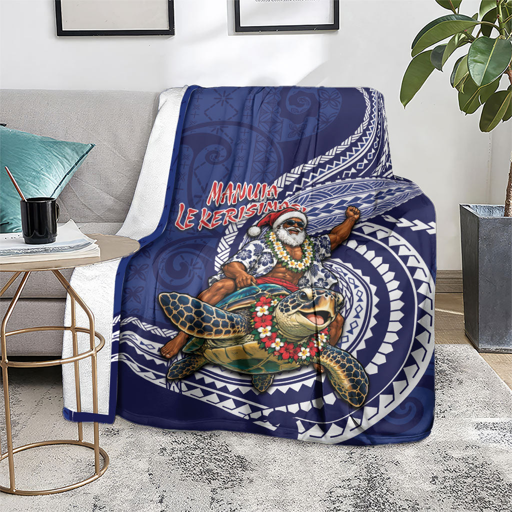 Samoa Christmas Blanket Santa Riding Sea Turtle DT05 - Polynesian Pride