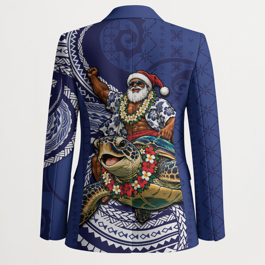 Samoa Christmas Blazer Santa Riding Sea Turtle DT05 - Polynesian Pride