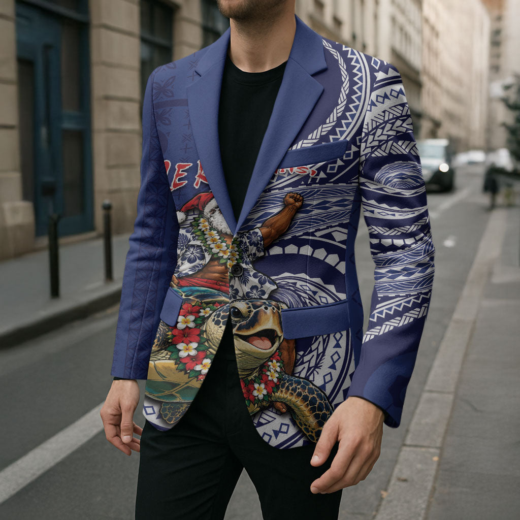 Samoa Christmas Blazer Santa Riding Sea Turtle DT05 - Polynesian Pride