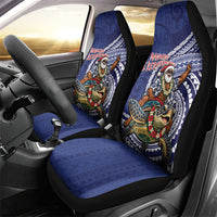 Samoa Christmas Car Seat Cover Santa Riding Sea Turtle DT05 - Polynesian Pride