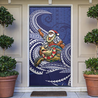 Samoa Christmas Door Cover Santa Riding Sea Turtle