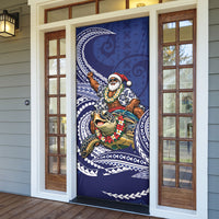 Samoa Christmas Door Cover Santa Riding Sea Turtle
