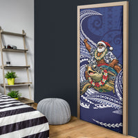 Samoa Christmas Door Cover Santa Riding Sea Turtle