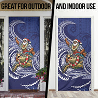 Samoa Christmas Door Cover Santa Riding Sea Turtle