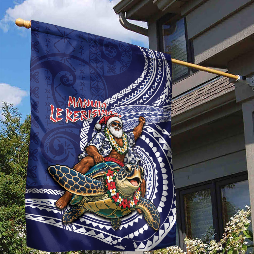 Samoa Christmas Garden Flag Santa Riding Sea Turtle DT05 - Polynesian Pride