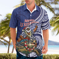Samoa Christmas Hawaiian Shirt Santa Riding Sea Turtle DT05 - Polynesian Pride