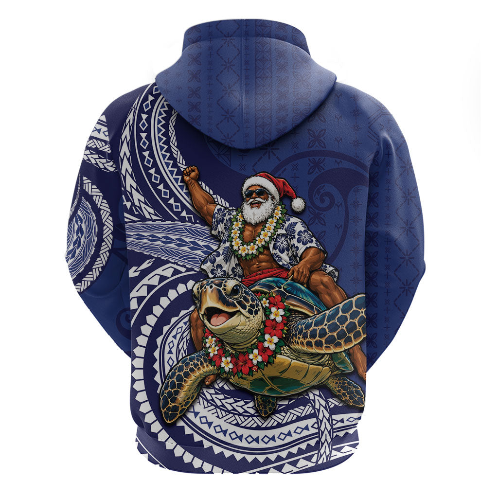 Samoa Christmas Hoodie Santa Riding Sea Turtle DT05 - Polynesian Pride