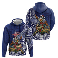 Samoa Christmas Hoodie Santa Riding Sea Turtle DT05 - Polynesian Pride