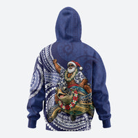 Samoa Christmas Hoodie Santa Riding Sea Turtle DT05 - Polynesian Pride