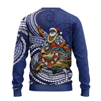 Samoa Christmas Ugly Christmas Sweater Santa Riding Sea Turtle DT05 - Polynesian Pride