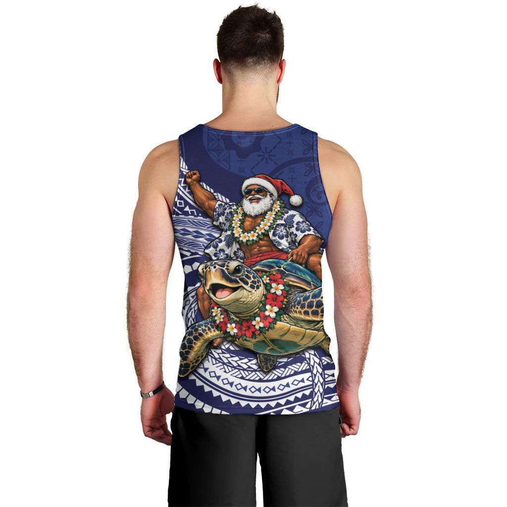 Samoa Christmas Men Tank Top Santa Riding Sea Turtle DT05 - Polynesian Pride