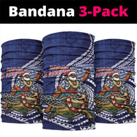 Samoa Christmas Neck Gaiter Santa Riding Sea Turtle DT05 package One Size: 25*50cm Navy - Polynesian Pride