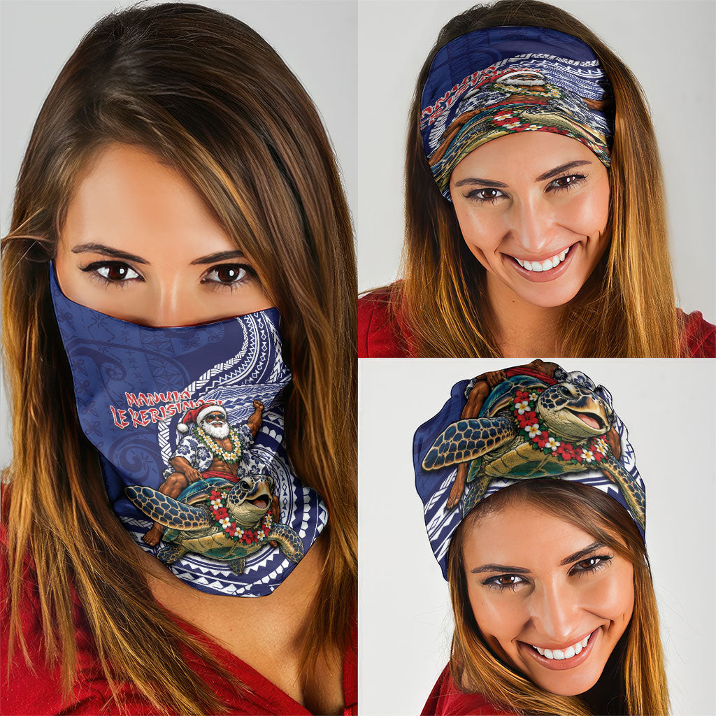 Samoa Christmas Neck Gaiter Santa Riding Sea Turtle DT05 - Polynesian Pride