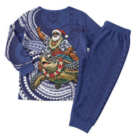 Samoa Christmas Pajama Set Santa Riding Sea Turtle DT05 - Polynesian Pride