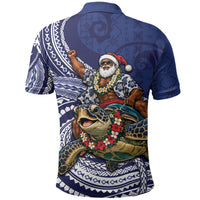 Samoa Christmas Polo Shirt Santa Riding Sea Turtle DT05 - Polynesian Pride