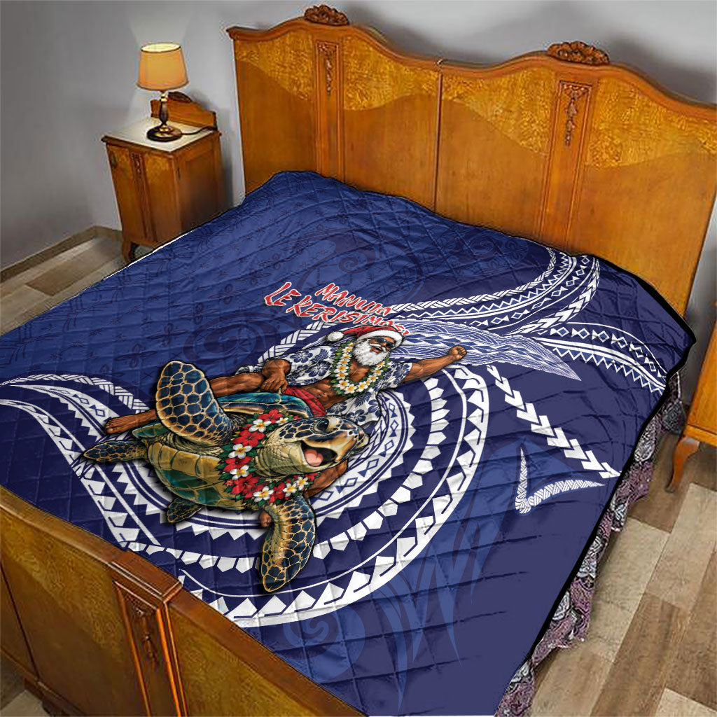 Samoa Christmas Quilt Santa Riding Sea Turtle DT05 - Polynesian Pride