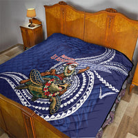 Samoa Christmas Quilt Santa Riding Sea Turtle DT05 - Polynesian Pride