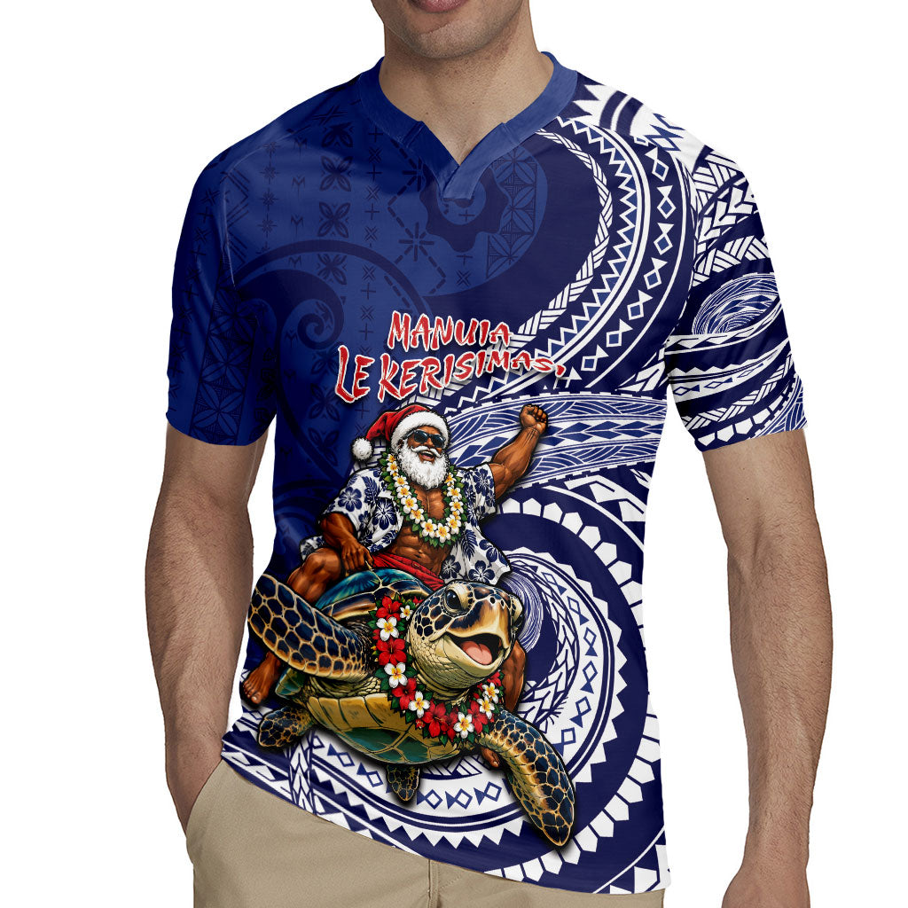 Samoa Christmas Rugby Jersey Santa Riding Sea Turtle DT05 - Polynesian Pride