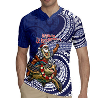 Samoa Christmas Rugby Jersey Santa Riding Sea Turtle DT05 - Polynesian Pride