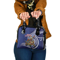 Samoa Christmas Shoulder Handbag Santa Riding Sea Turtle DT05 One Size Navy - Polynesian Pride