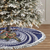 Samoa Christmas Tree Skirt Santa Riding Sea Turtle DT05 - Polynesian Pride