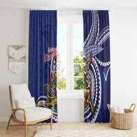Samoa Christmas Window Curtain Santa Riding Sea Turtle DT05 - Polynesian Pride