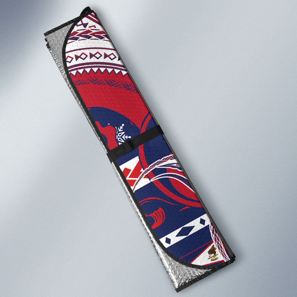 American Samoa Christmas Auto Sun Shade Santa Riding Bald Eagle DT05 - Polynesian Pride