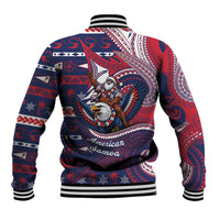 American Samoa Christmas Baseball Jacket Santa Riding Bald Eagle DT05 - Polynesian Pride