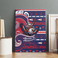 American Samoa Christmas Canvas Wall Art Santa Riding Bald Eagle DT05 - Polynesian Pride