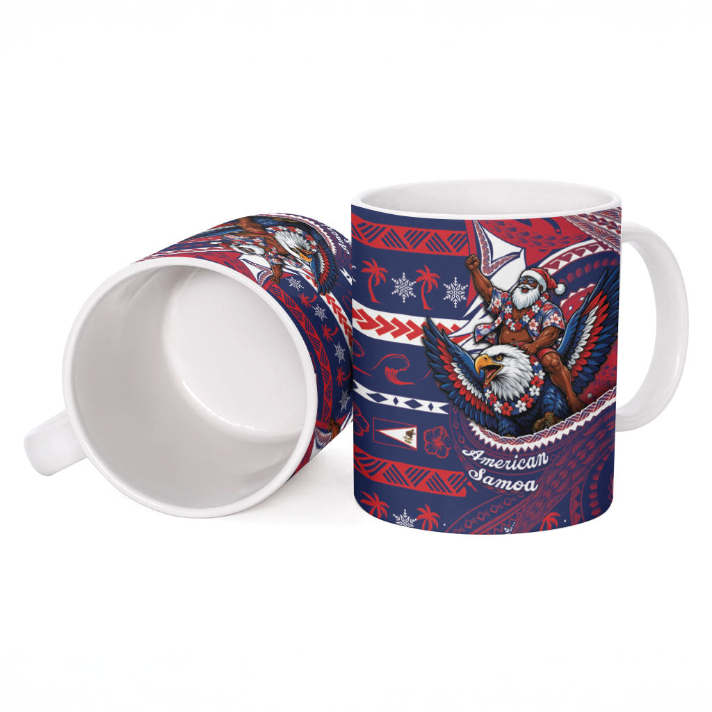 American Samoa Christmas Ceramic Mug Santa Riding Bald Eagle DT05 - Polynesian Pride