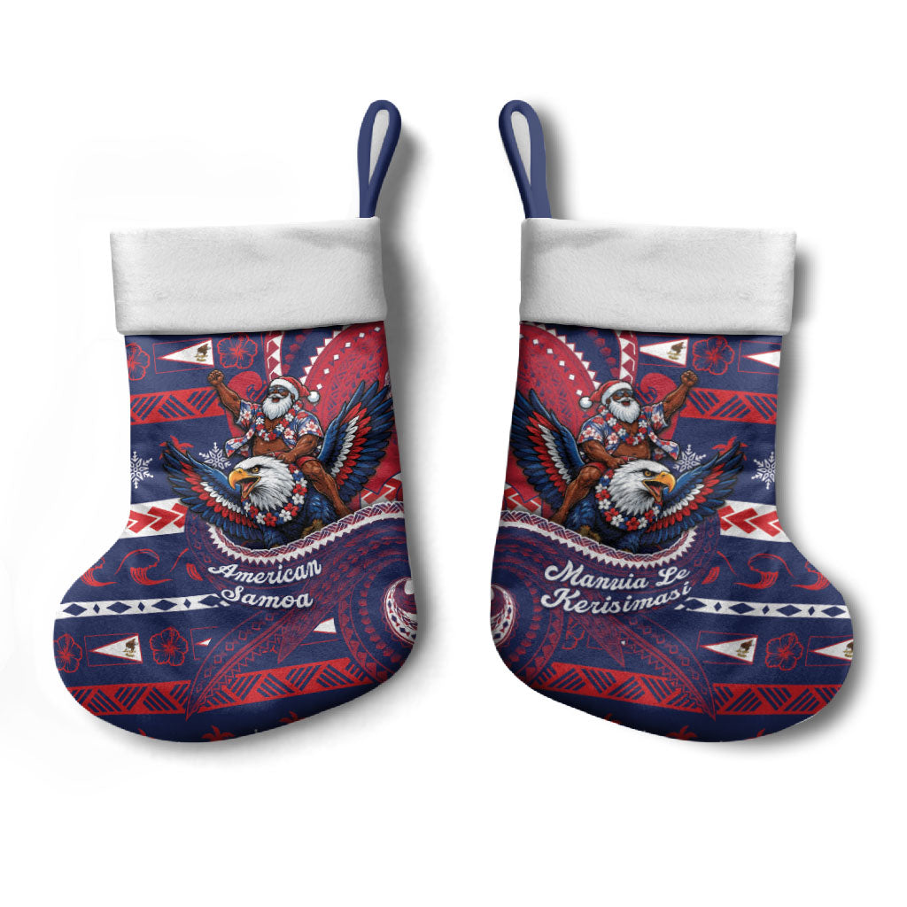 American Samoa Christmas Stocking Santa Riding Bald Eagle DT05 - Polynesian Pride