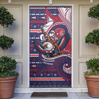 American Samoa Christmas Door Cover Santa Riding Bald Eagle