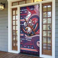 American Samoa Christmas Door Cover Santa Riding Bald Eagle