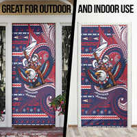 American Samoa Christmas Door Cover Santa Riding Bald Eagle