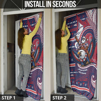 American Samoa Christmas Door Cover Santa Riding Bald Eagle