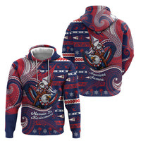 American Samoa Christmas Hoodie Santa Riding Bald Eagle DT05 - Polynesian Pride