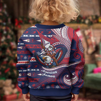 American Samoa Christmas Kid Ugly Christmas Sweater Santa Riding Bald Eagle DT05 - Polynesian Pride