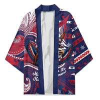 American Samoa Christmas Kimono Santa Riding Bald Eagle DT05 Unisex Navy - Polynesian Pride