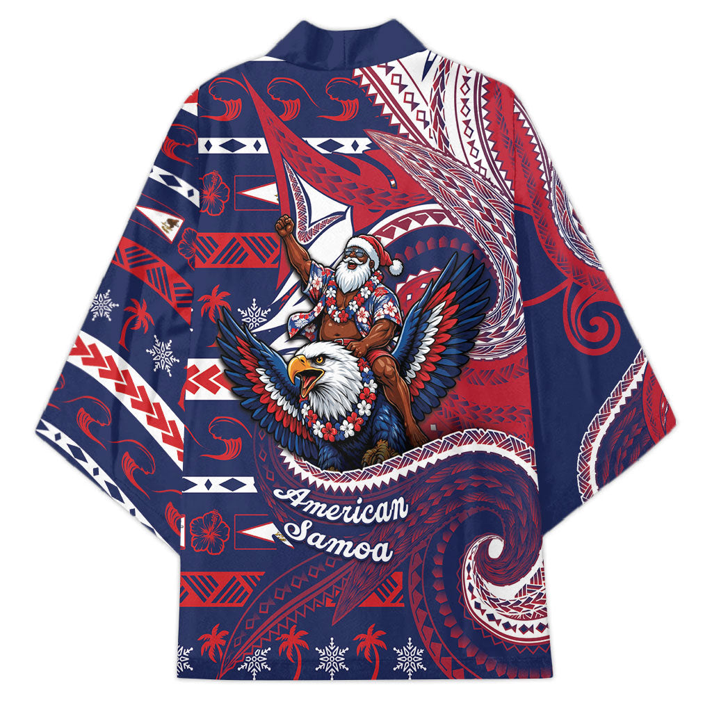 American Samoa Christmas Kimono Santa Riding Bald Eagle DT05 - Polynesian Pride