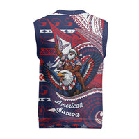 American Samoa Christmas Knitted V-Neck Vest Santa Riding Bald Eagle DT05 - Polynesian Pride